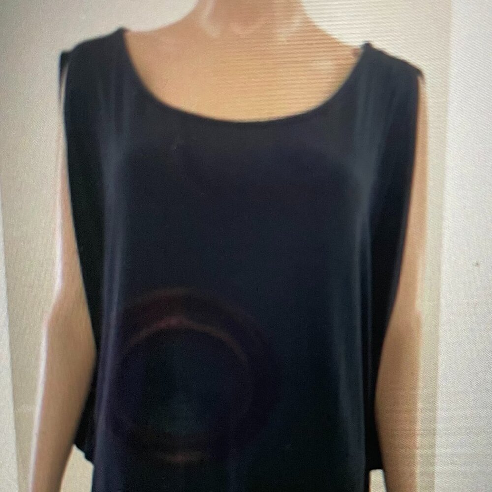 EILEEN FISHER Women's Boat Neck Rayon Blend Dolman Sleeve Top Black Size M